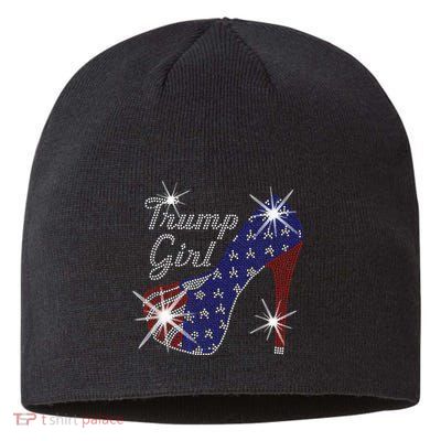 Trump Girl High Heel American Flag Vote Donald Trump 2024 Sustainable Beanie