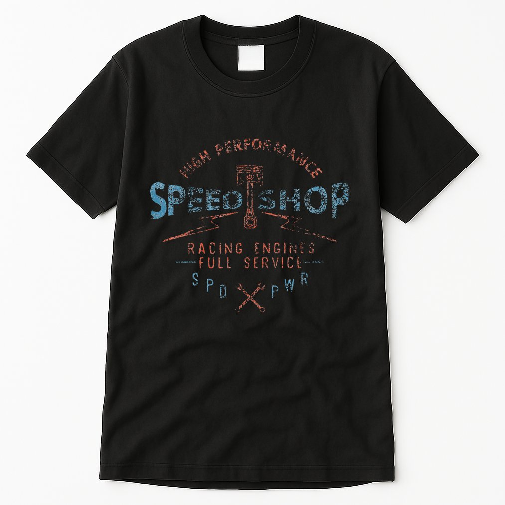Trendy Graphic High Performance Speed Shop Tall T-Shirt