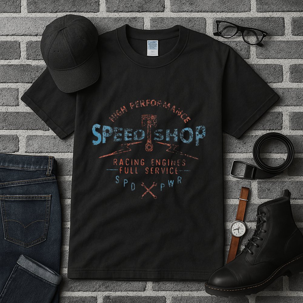 Trendy Graphic High Performance Speed Shop Tall T-Shirt