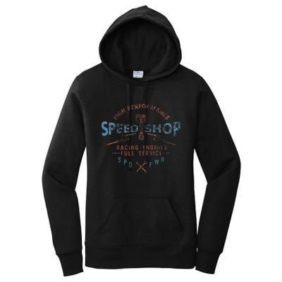 Trendy Graphic High Performance Speed Shop Women's Pullover Hoodie