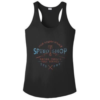 Trendy Graphic High Performance Speed Shop Ladies PosiCharge Competitor Racerback Tank