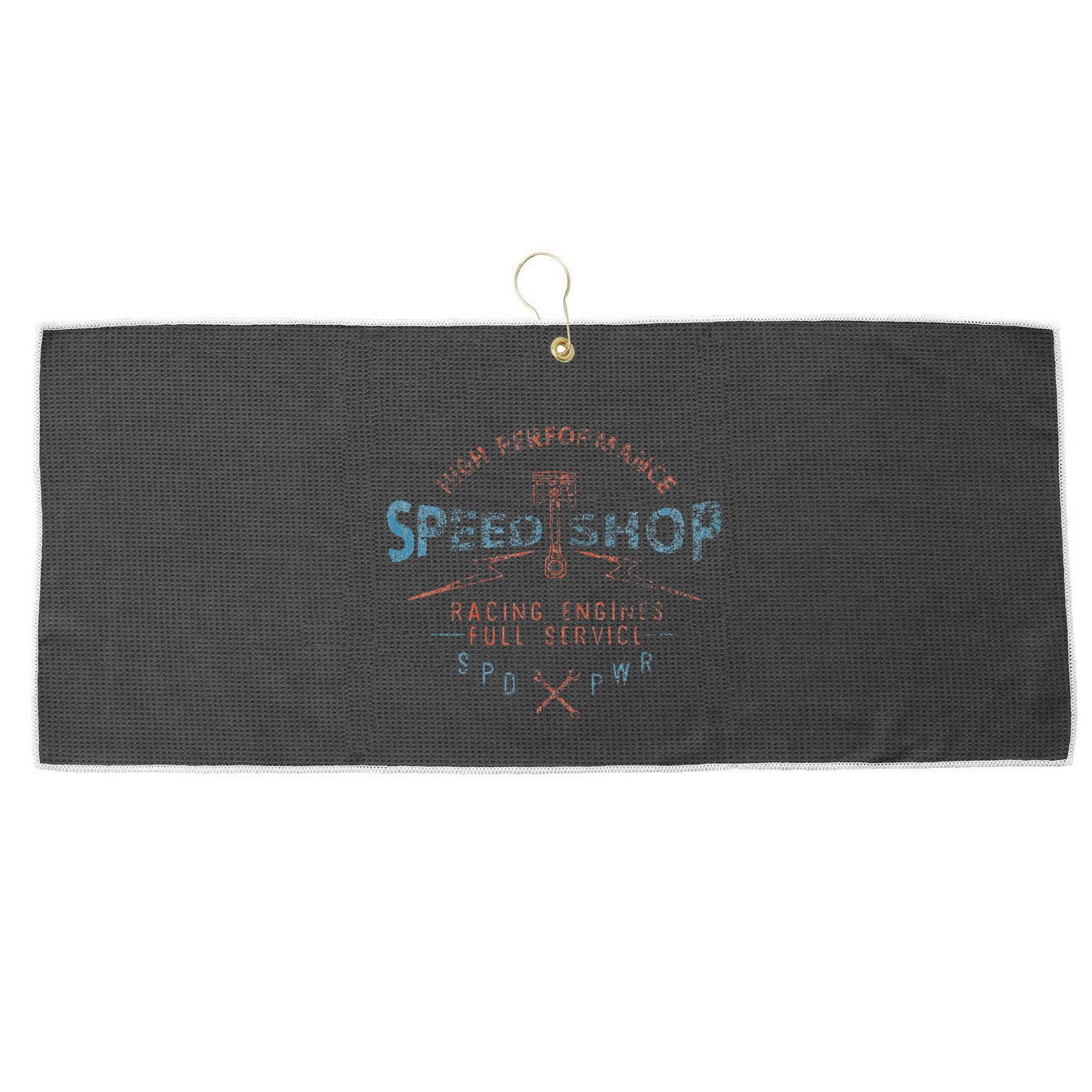 Trendy Graphic High Performance Speed Shop Large Microfiber Waffle Golf Towel