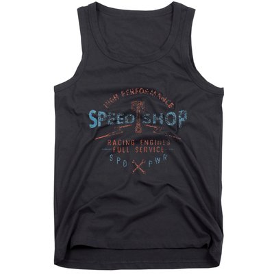 Trendy Graphic High Performance Speed Shop Tank Top