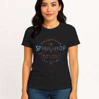 Trendy Graphic High Performance Speed Shop Womens T-Shirt