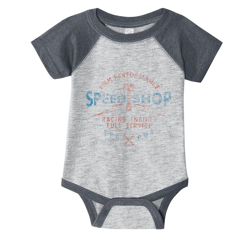 Trendy Graphic High Performance Speed Shop Infant Baby Jersey Bodysuit