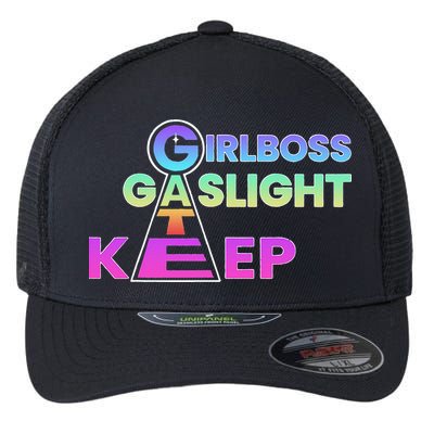 That Go Hard Girlboss Gaslight Gatekeep Trending Flexfit Unipanel Trucker Cap
