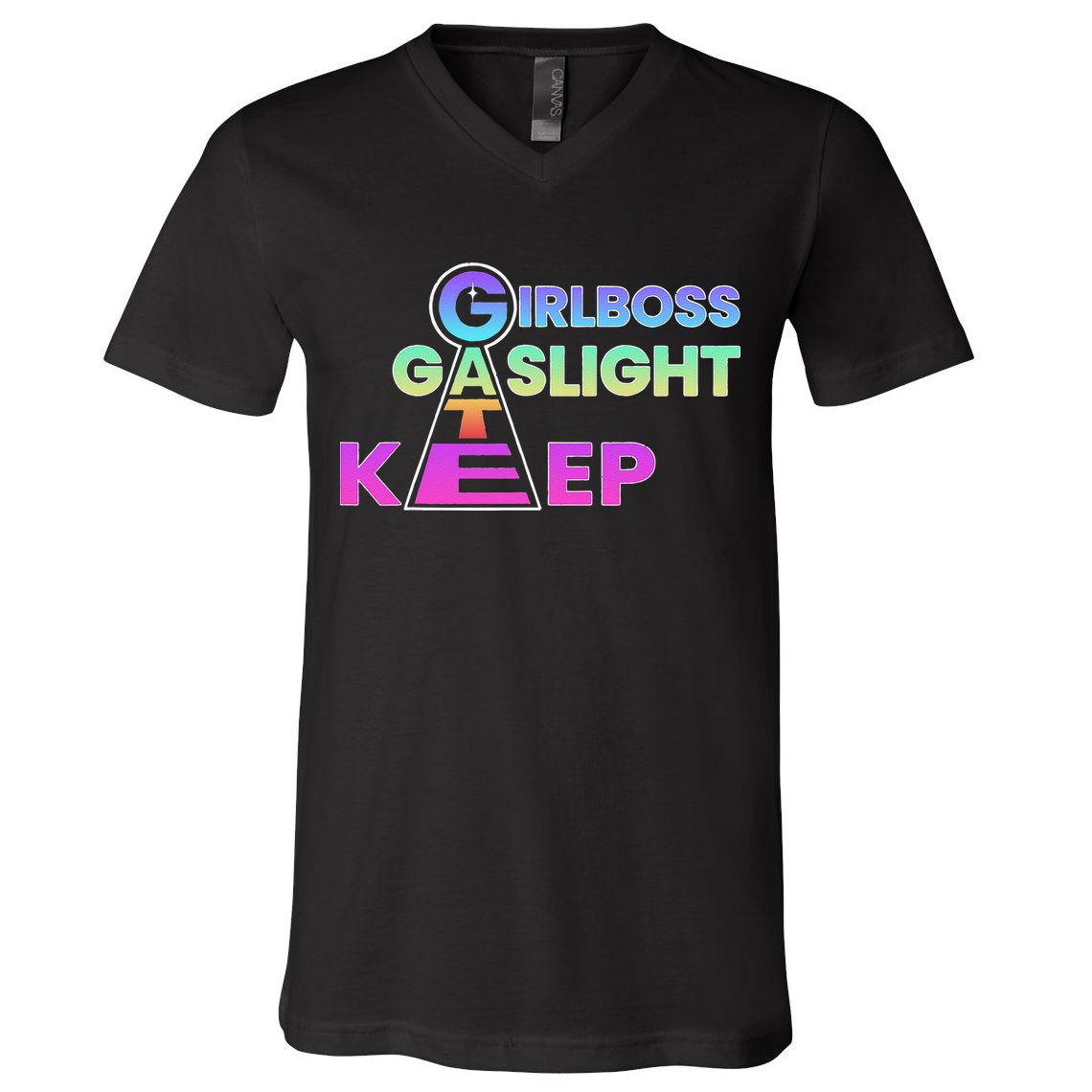 That Go Hard Girlboss Gaslight Gatekeep Trending V-Neck T-Shirt
