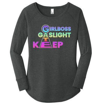 That Go Hard Girlboss Gaslight Gatekeep Trending Women's Perfect Tri Tunic Long Sleeve Shirt