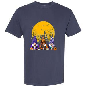 Three Gnomes Happy Halloween Fall Candy Corn Pumpkin Garment-Dyed Heavyweight T-Shirt