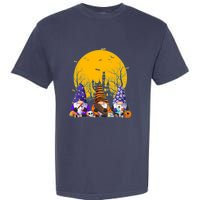 Three Gnomes Happy Halloween Fall Candy Corn Pumpkin Garment-Dyed Heavyweight T-Shirt