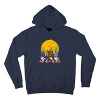 Three Gnomes Happy Halloween Fall Candy Corn Pumpkin Hoodie