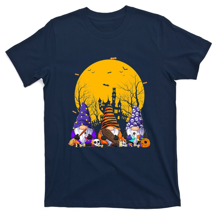 Three Gnomes Happy Halloween Fall Candy Corn Pumpkin T-Shirt