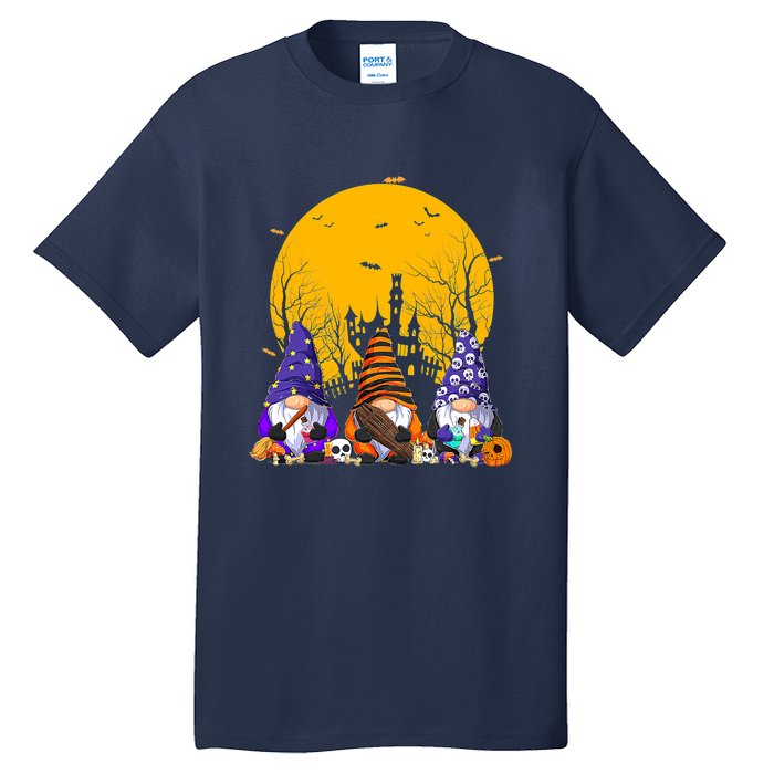 Three Gnomes Happy Halloween Fall Candy Corn Pumpkin Tall T-Shirt