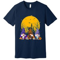 Three Gnomes Happy Halloween Fall Candy Corn Pumpkin Premium T-Shirt