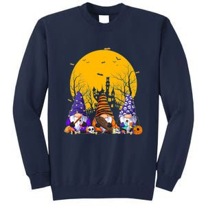 Three Gnomes Happy Halloween Fall Candy Corn Pumpkin Tall Sweatshirt