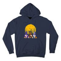 Three Gnomes Happy Halloween Fall Candy Corn Pumpkin Tall Hoodie