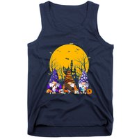 Three Gnomes Happy Halloween Fall Candy Corn Pumpkin Tank Top