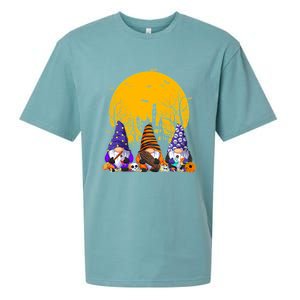 Three Gnomes Happy Halloween Fall Candy Corn Pumpkin Sueded Cloud Jersey T-Shirt