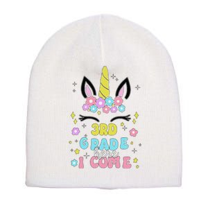 Third Grade Here I Come Unicorn Back To School Short Acrylic Beanie