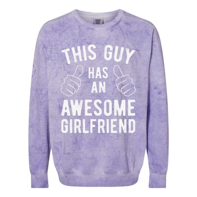 This Guy Has An Awesomefriend Cute Valentine's Gift Colorblast Crewneck Sweatshirt