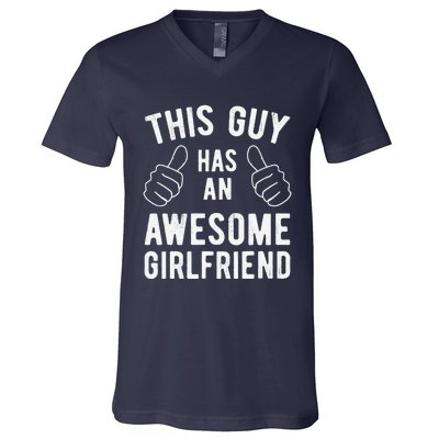 This Guy Has An Awesomefriend Cute Valentine's Gift V-Neck T-Shirt