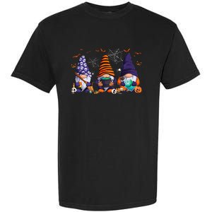 Three Gnomes Happy Halloween Fall Candy Corn Pumpkin Garment-Dyed Heavyweight T-Shirt