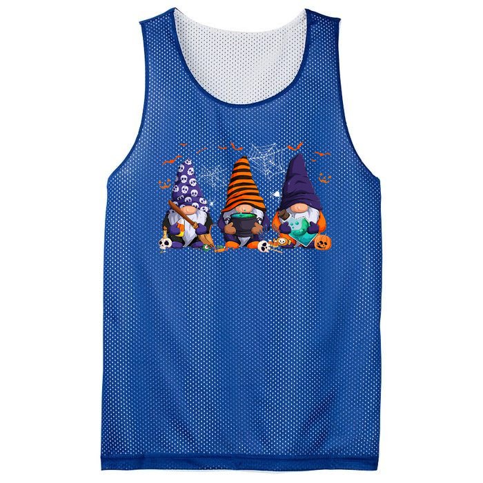 Three Gnomes Happy Halloween Fall Candy Corn Pumpkin Mesh Reversible Basketball Jersey Tank