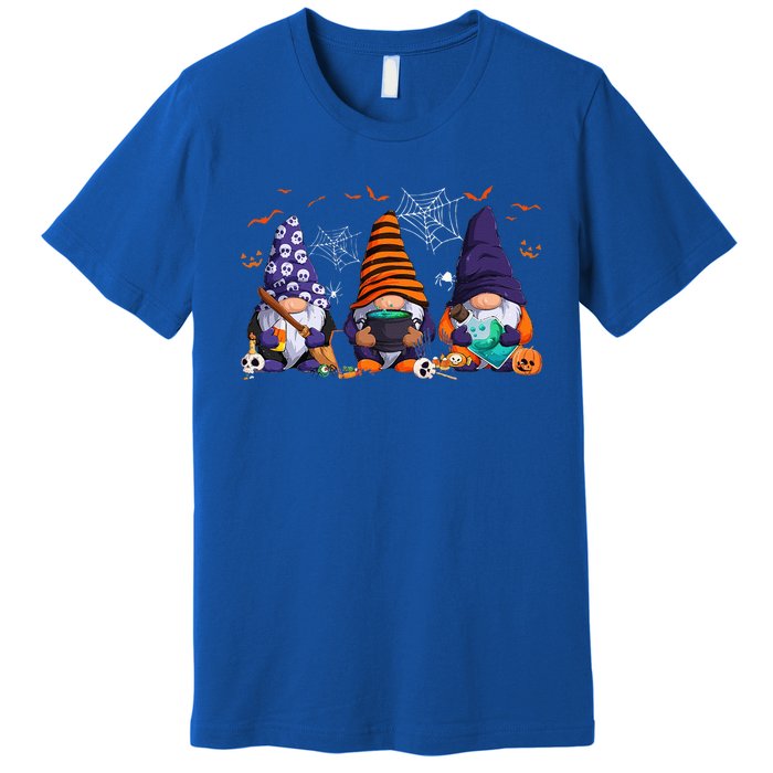 Three Gnomes Happy Halloween Fall Candy Corn Pumpkin Premium T-Shirt