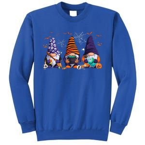 Three Gnomes Happy Halloween Fall Candy Corn Pumpkin Tall Sweatshirt