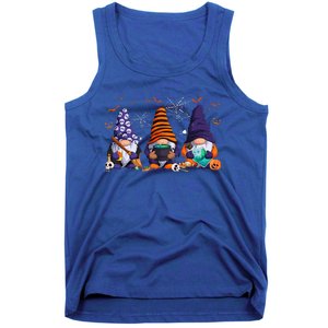 Three Gnomes Happy Halloween Fall Candy Corn Pumpkin Tank Top