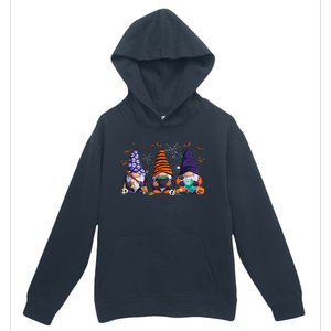 Three Gnomes Happy Halloween Fall Candy Corn Pumpkin Urban Pullover Hoodie