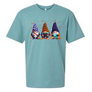 Three Gnomes Happy Halloween Fall Candy Corn Pumpkin Sueded Cloud Jersey T-Shirt