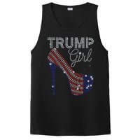 Trump Girl High Heel Faux Rhinestone Us Flag Vote Trump 2024 PosiCharge Competitor Tank