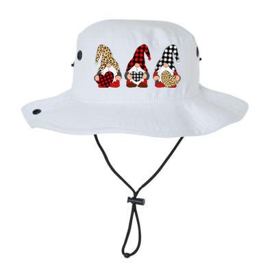 Three Gnomes Holding Leopard Heart & Plaid Valentine's Day Legacy Cool Fit Booney Bucket Hat