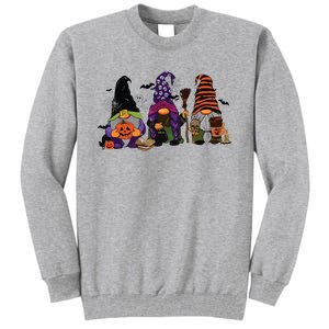 Three Gnomes Happy Halloween Fall Candy Corn Pumpkin Tall Sweatshirt