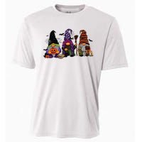 Three Gnomes Happy Halloween Fall Candy Corn Pumpkin Cooling Performance Crew T-Shirt