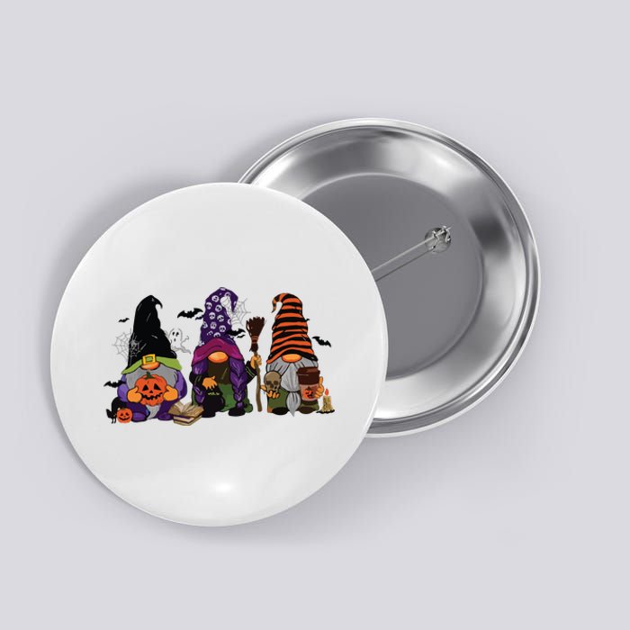 Three Gnomes Happy Halloween Fall Candy Corn Pumpkin Button