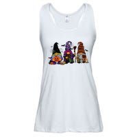 Three Gnomes Happy Halloween Fall Candy Corn Pumpkin Ladies Essential Flowy Tank