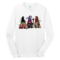 Three Gnomes Happy Halloween Fall Candy Corn Pumpkin Tall Long Sleeve T-Shirt