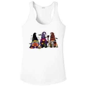 Three Gnomes Happy Halloween Fall Candy Corn Pumpkin Ladies PosiCharge Competitor Racerback Tank