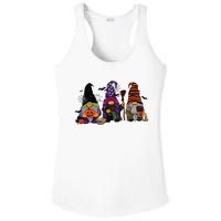 Three Gnomes Happy Halloween Fall Candy Corn Pumpkin Ladies PosiCharge Competitor Racerback Tank