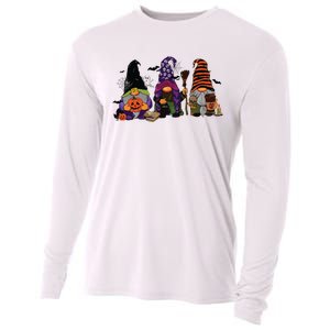 Three Gnomes Happy Halloween Fall Candy Corn Pumpkin Cooling Performance Long Sleeve Crew