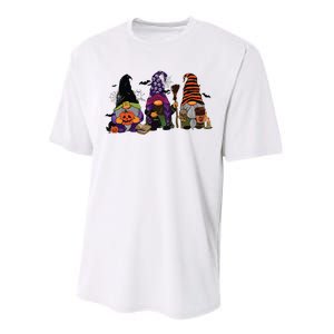 Three Gnomes Happy Halloween Fall Candy Corn Pumpkin Performance Sprint T-Shirt