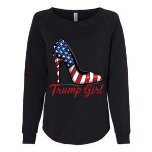 Trump Girl High Heel Stilettos American Flag Trump 2024 Womens California Wash Sweatshirt