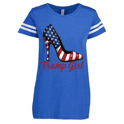 Trump Girl High Heel Stilettos American Flag Trump 2024 Enza Ladies Jersey Football T-Shirt