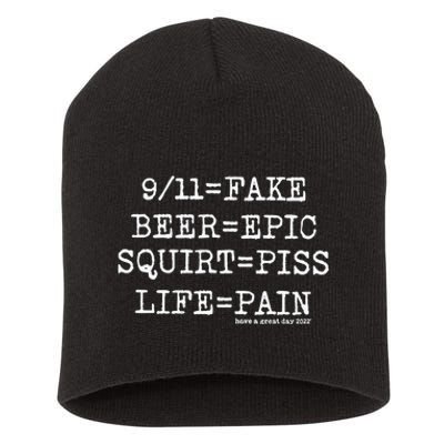 That Go Hard 9 11 Fake Beer Epic Squirt Piss Life Pain Short Acrylic Beanie