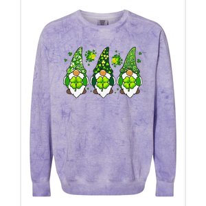 Three Gnomes Happy St Patrick's Day Colorblast Crewneck Sweatshirt