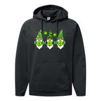 Three Gnomes Happy St Patrick's Day Performance Fleece Hoodie