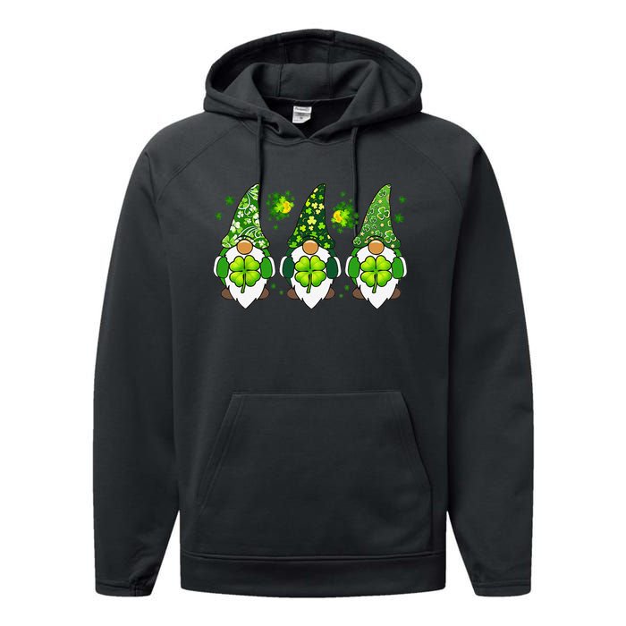 Three Gnomes Happy St Patrick's Day Performance Fleece Hoodie