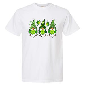 Three Gnomes Happy St Patrick's Day Garment-Dyed Heavyweight T-Shirt